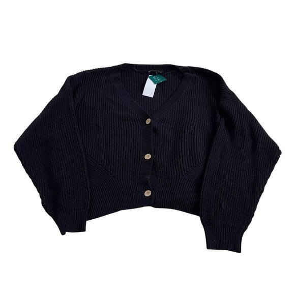 Roxy Black Cardigan Sweater Large - Picture 4 of 6